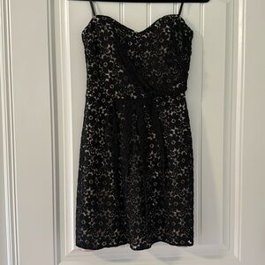 Strapless Black Lace Dress